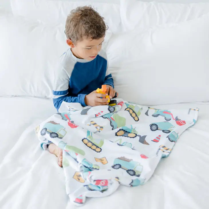 Personalized Baby & Toddler Blanket - Construction Trucks