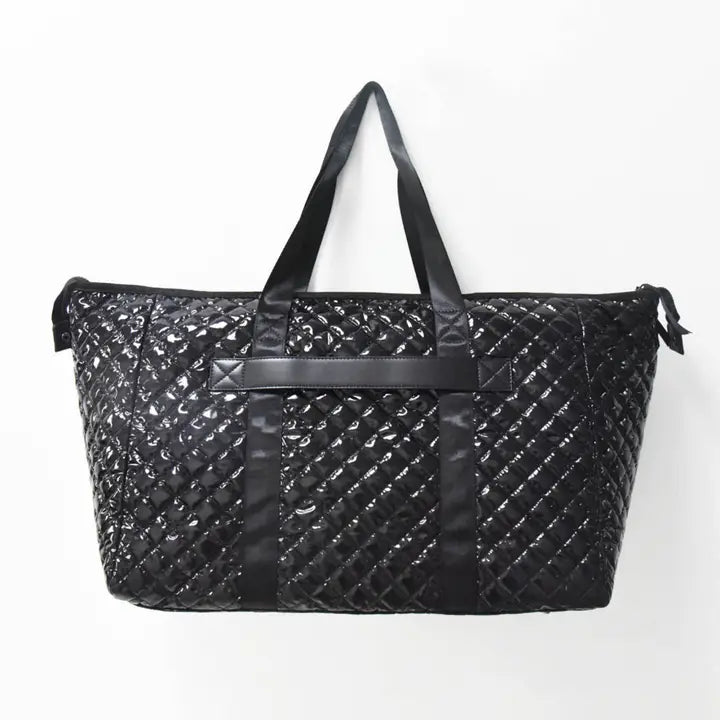 Diamond Black Patent Weekender