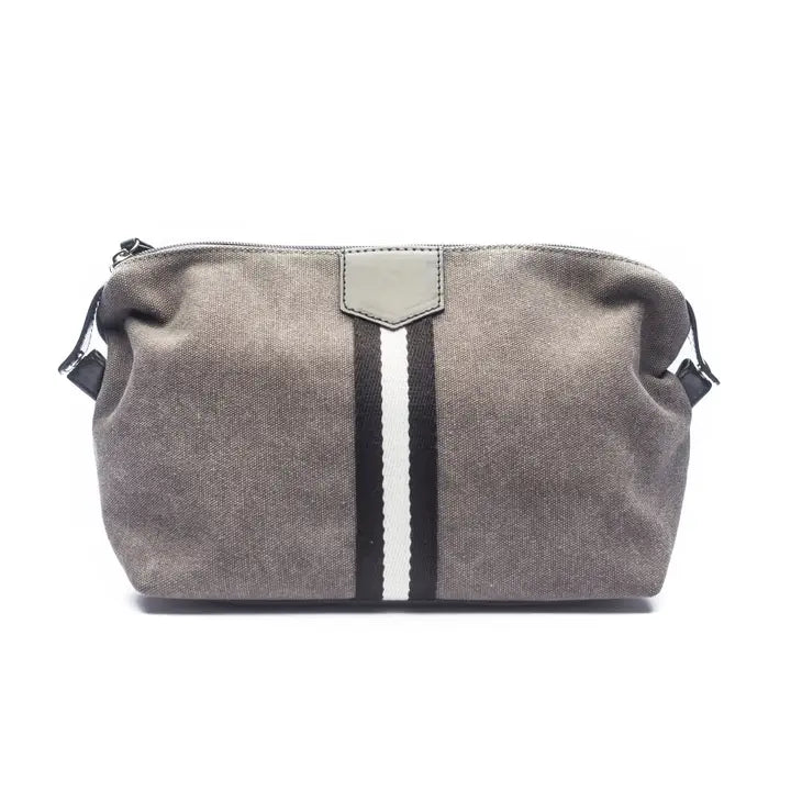 Grey Toiletry Bag with Stripe