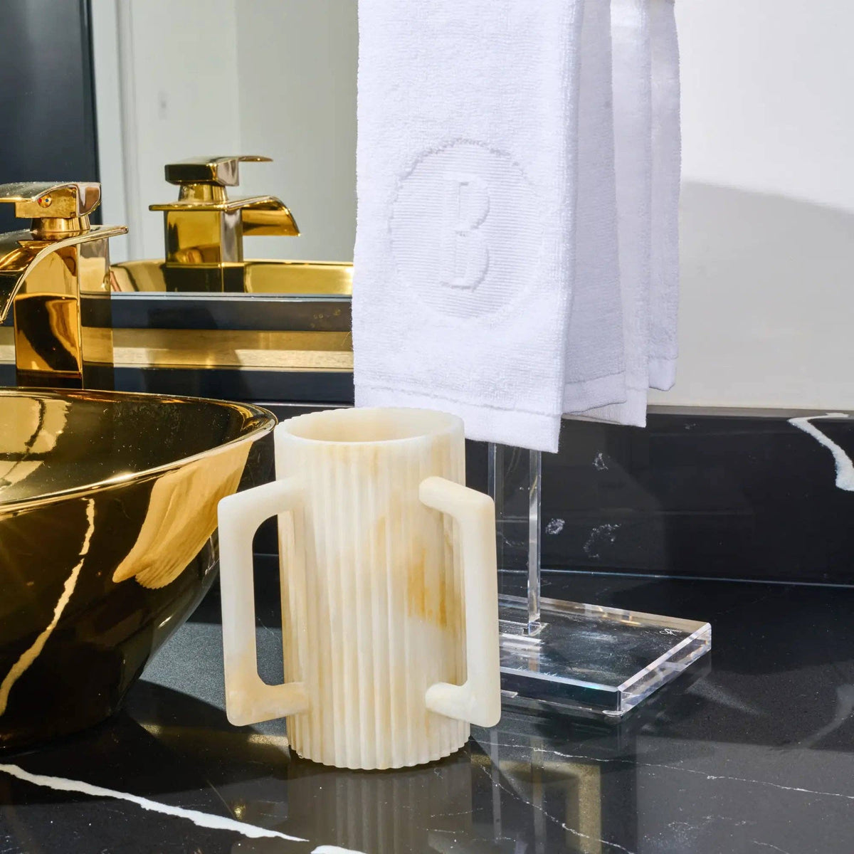 Fluted Resin Washing Cup - gold