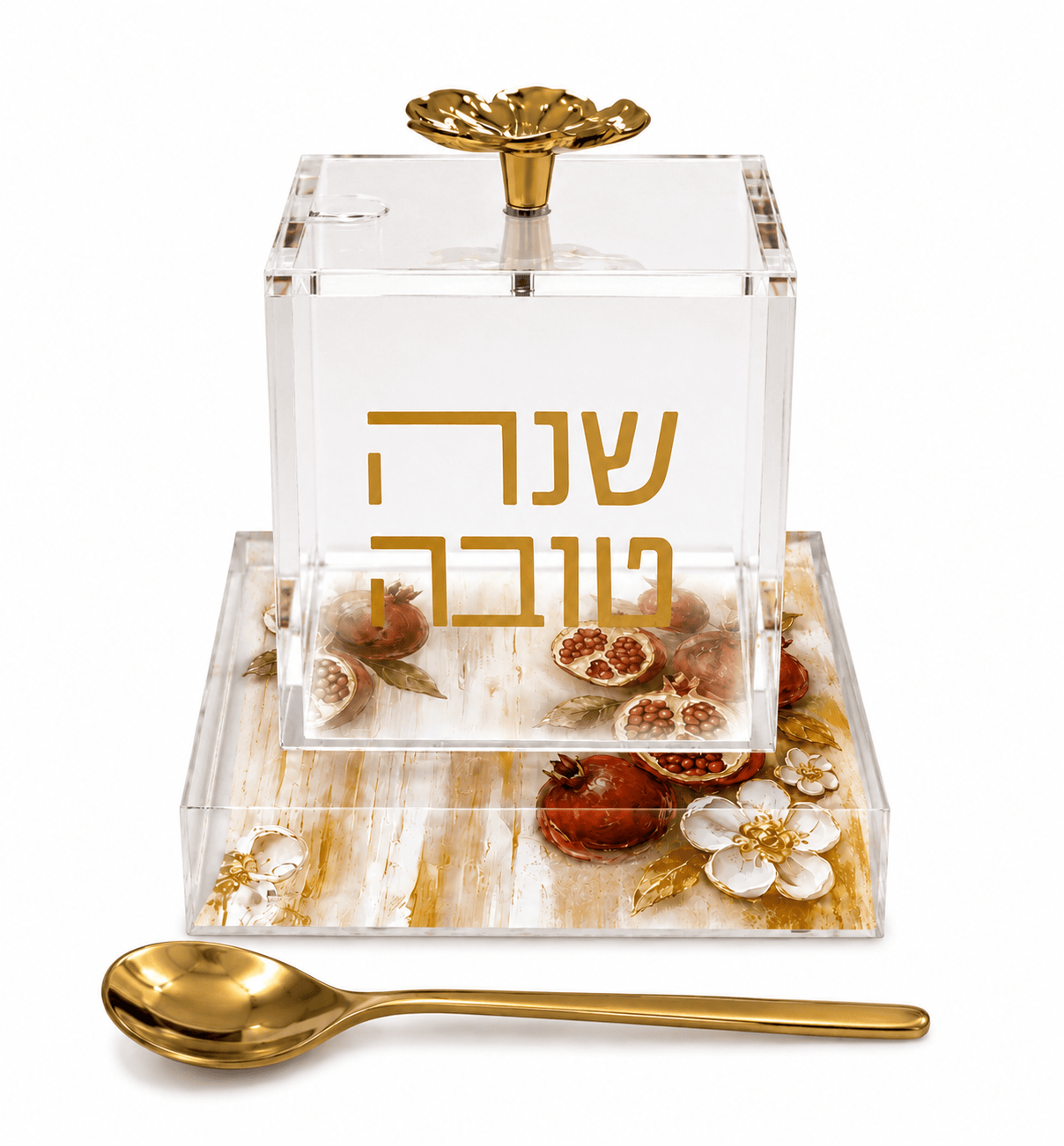Rosh Hashana Painted Pomegranate Honey Dish