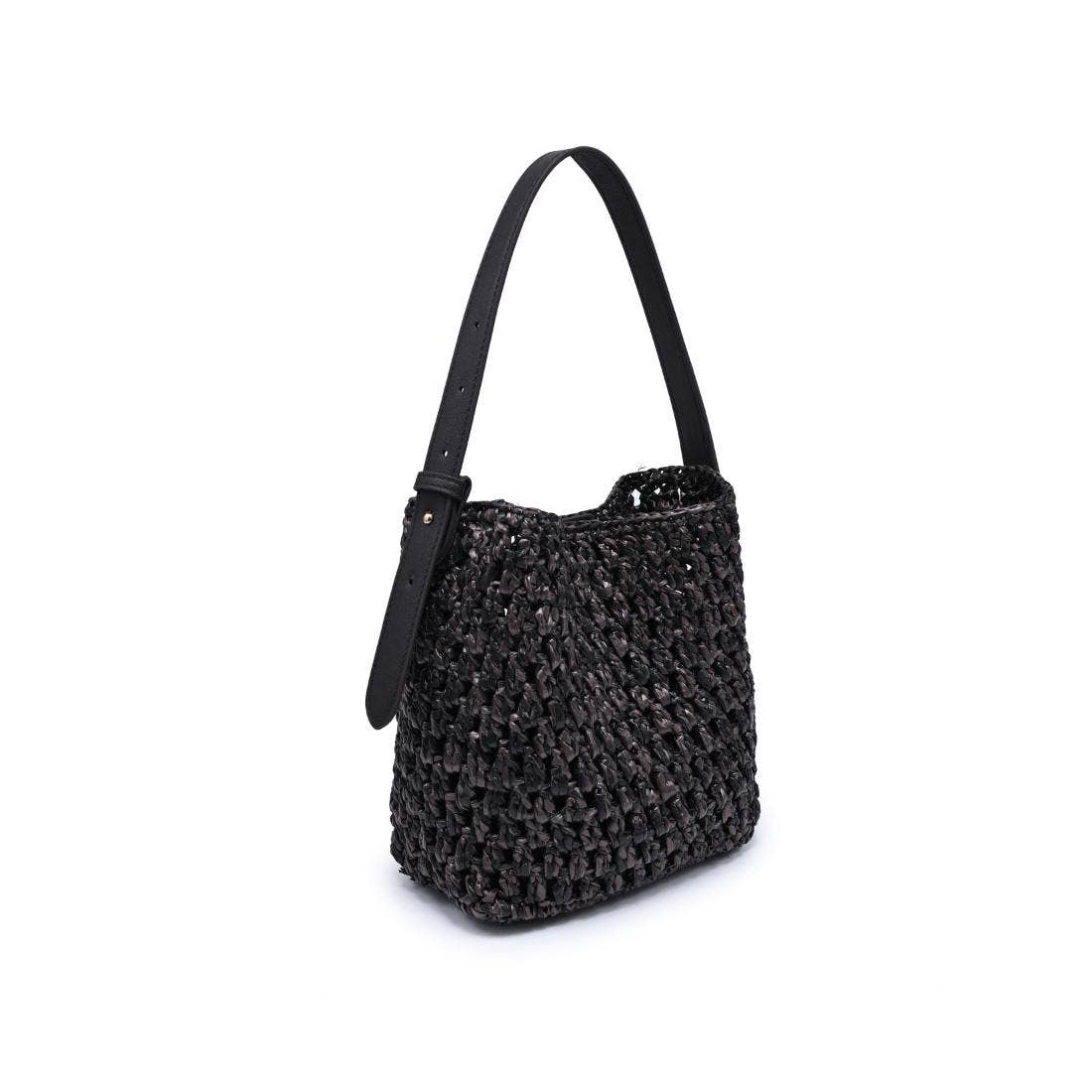 Handwoven bucket Shoulder Bag - chocolate