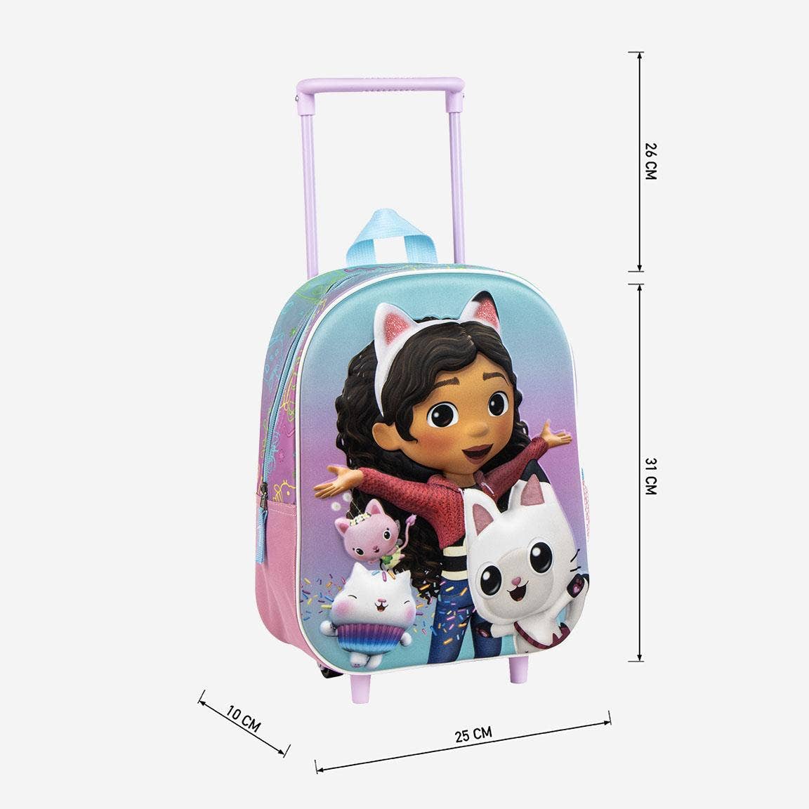 GABBY'S DOLLHOUSE 3D KIDS TROLLEY BACKPACK
