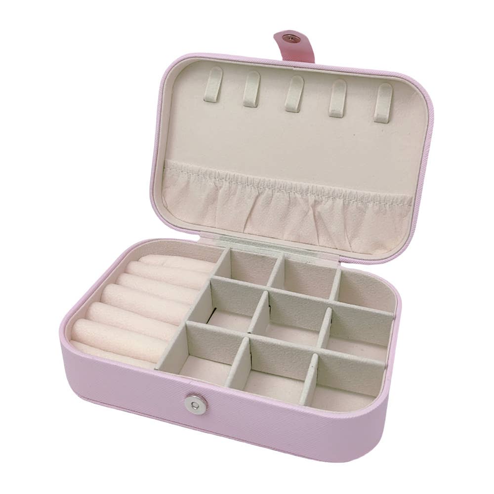 Personalized Faux Leather Portable Jewelry Box: Light Pink