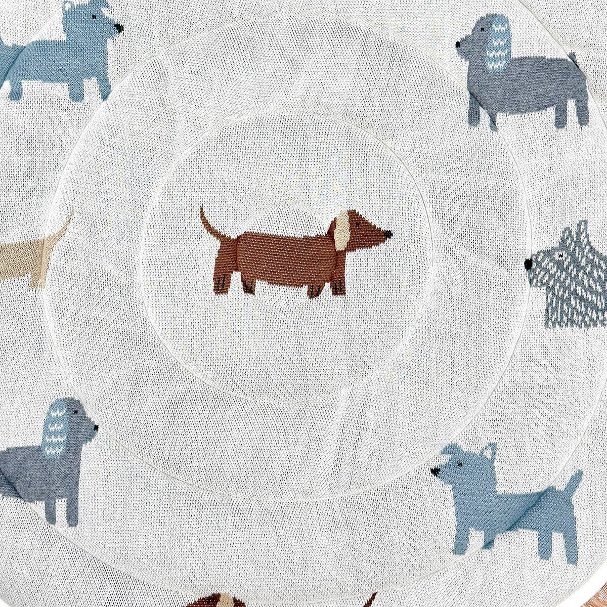 Buddy Dog Organic Cotton Knit Baby Padded Round Play Mat