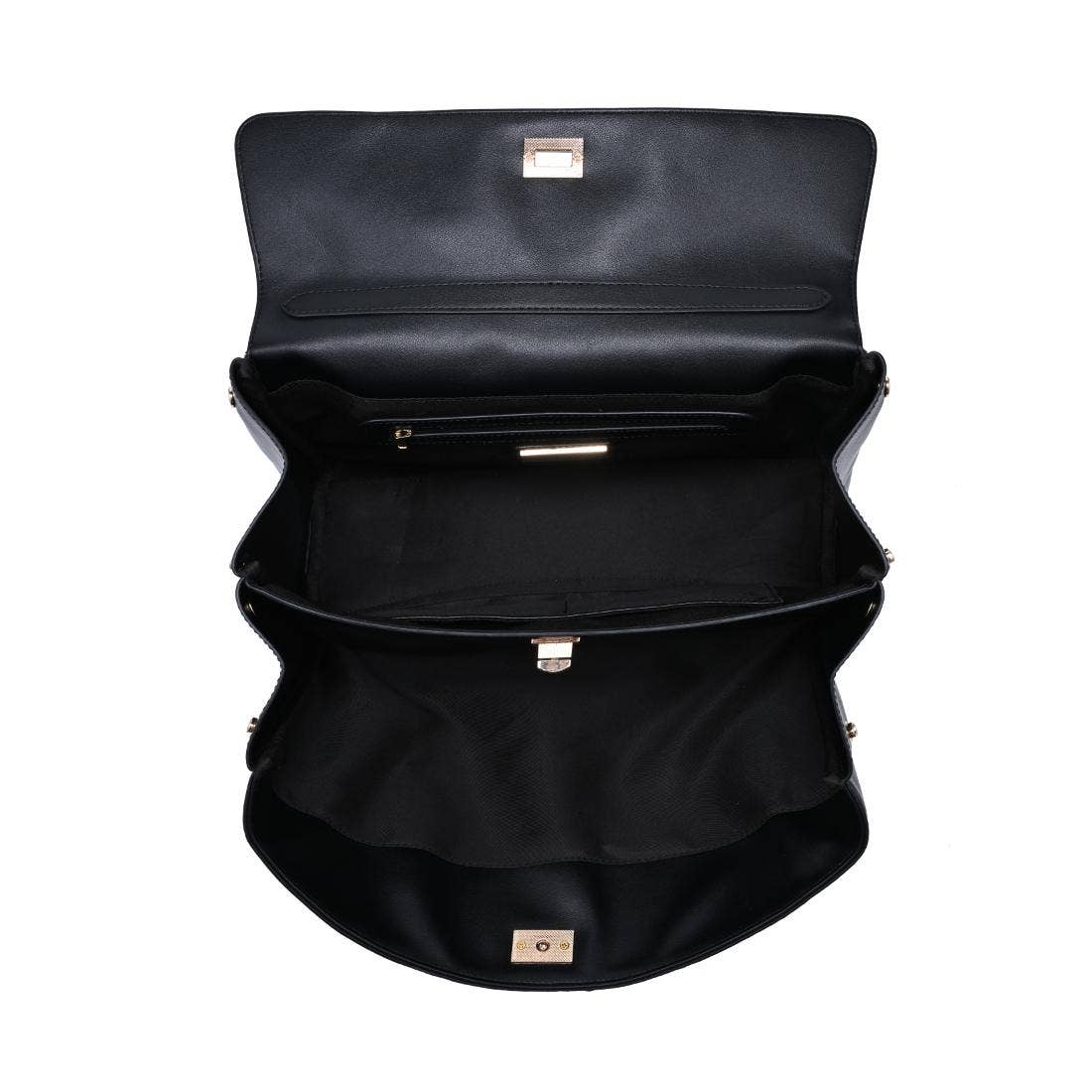 Black vegan leather Satchel