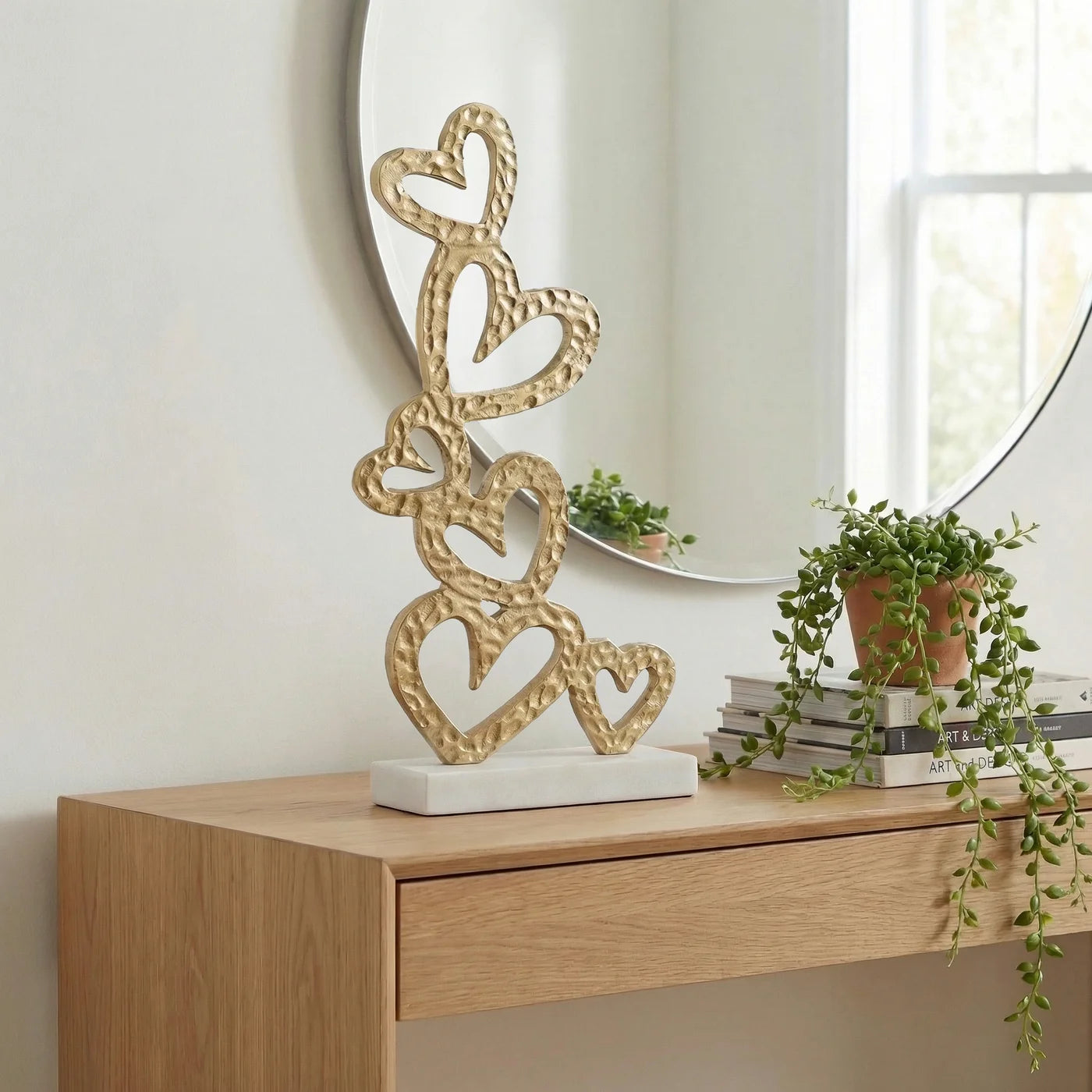 Stacked Hearts on Marble base