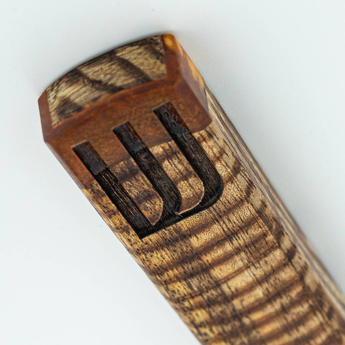 Natural Wood & Resin Mezuzah - Judaica
