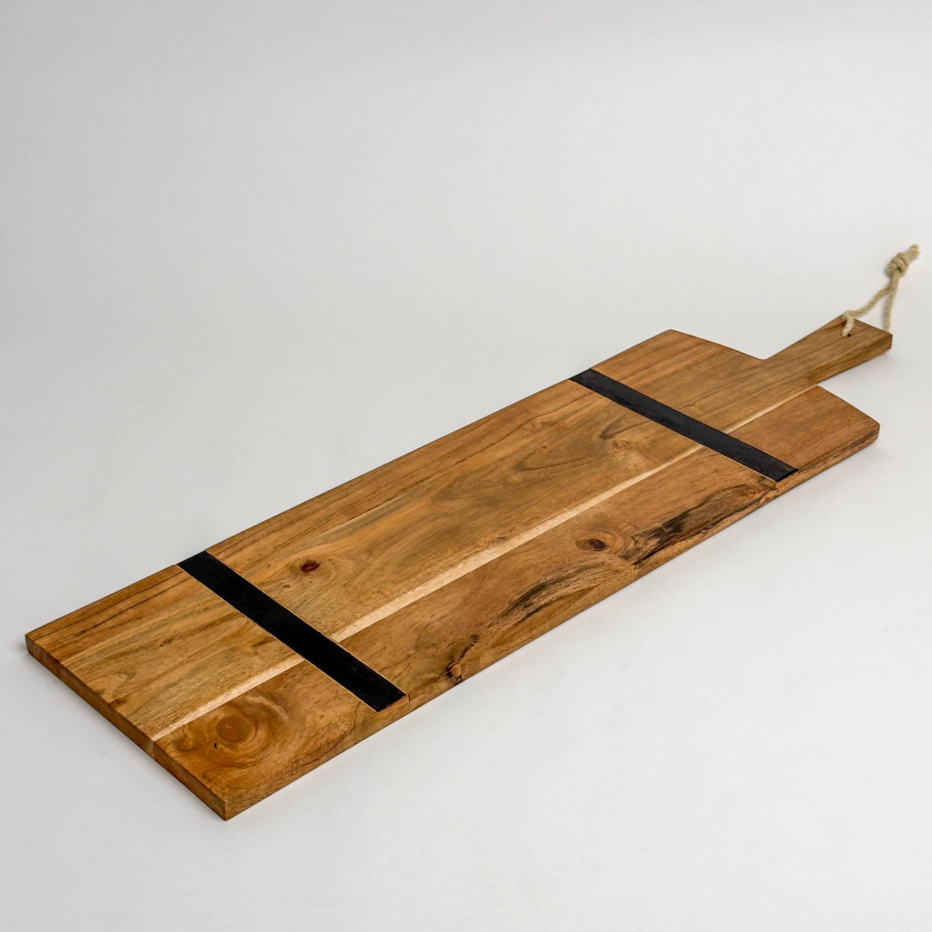 Natural Wood Board with black stripes