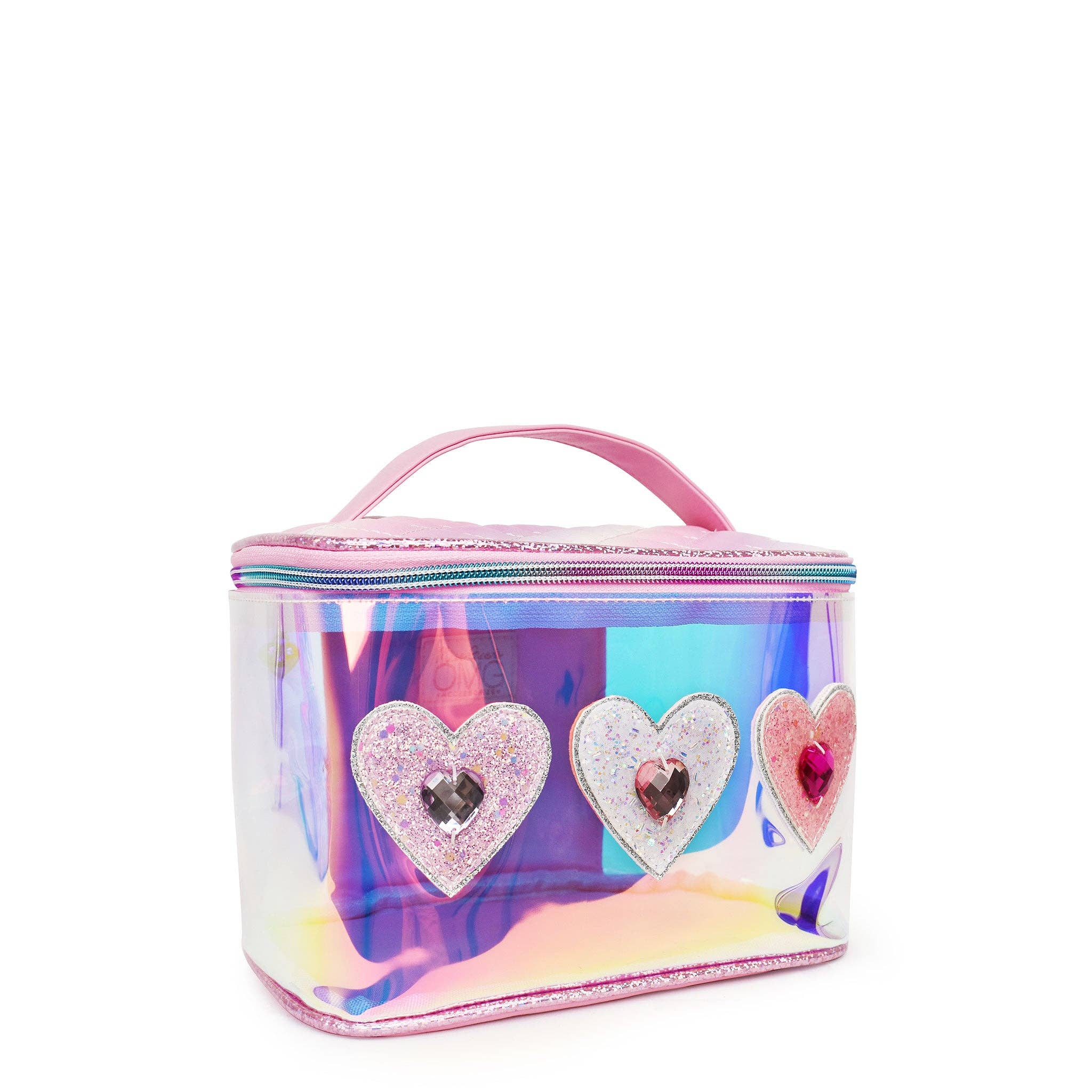 Hearts Clear Glazed Glam Bag