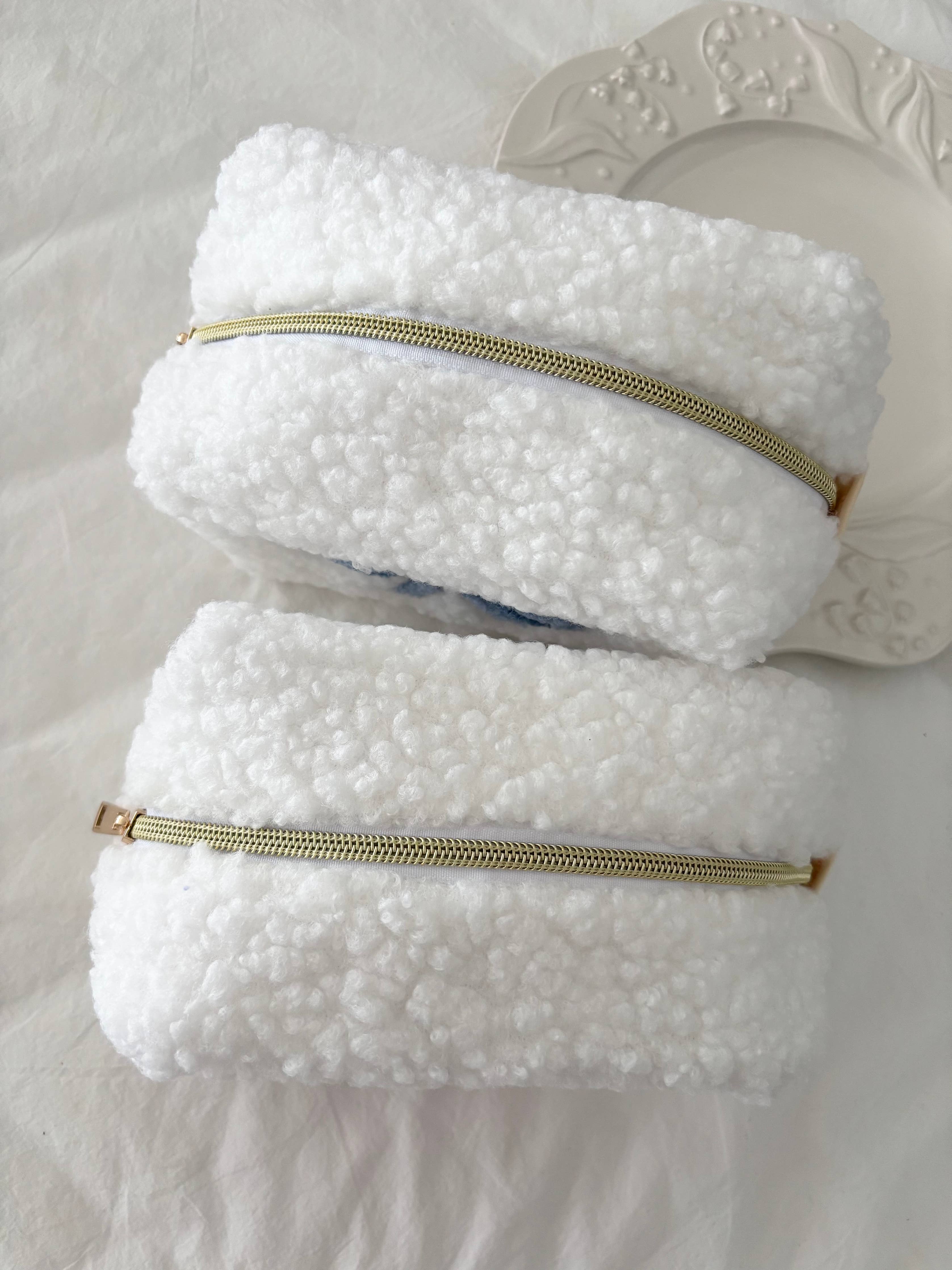 Sherpa Bow Makeup Bag