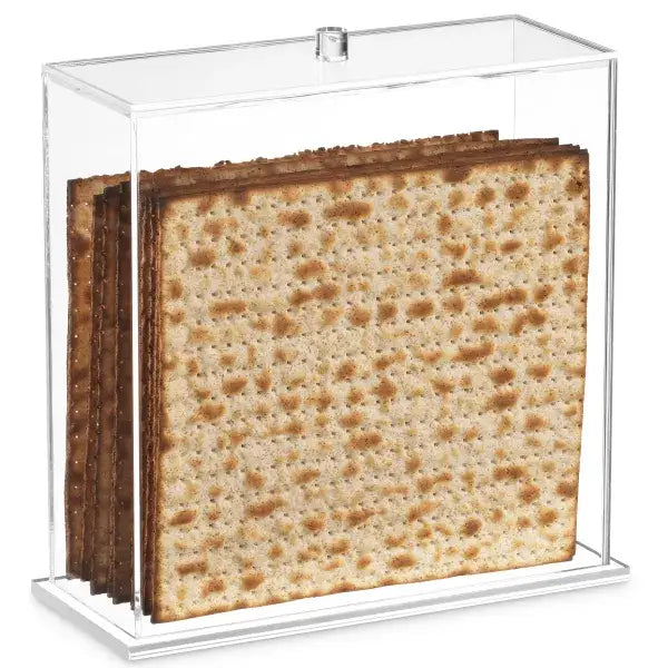 Acrylic Square Matzah Box Holder 8x8x3"