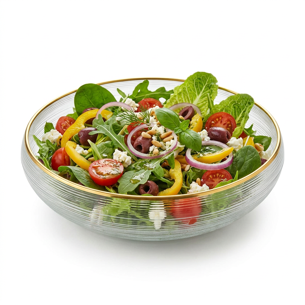Curved Glass Bowl with Gold Rim- 2 sizes