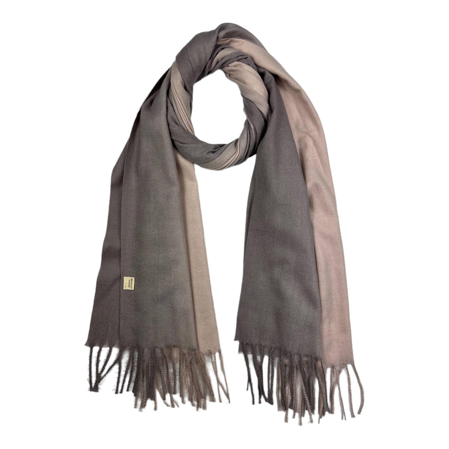 Ombre woolmix winter scarf with tassels