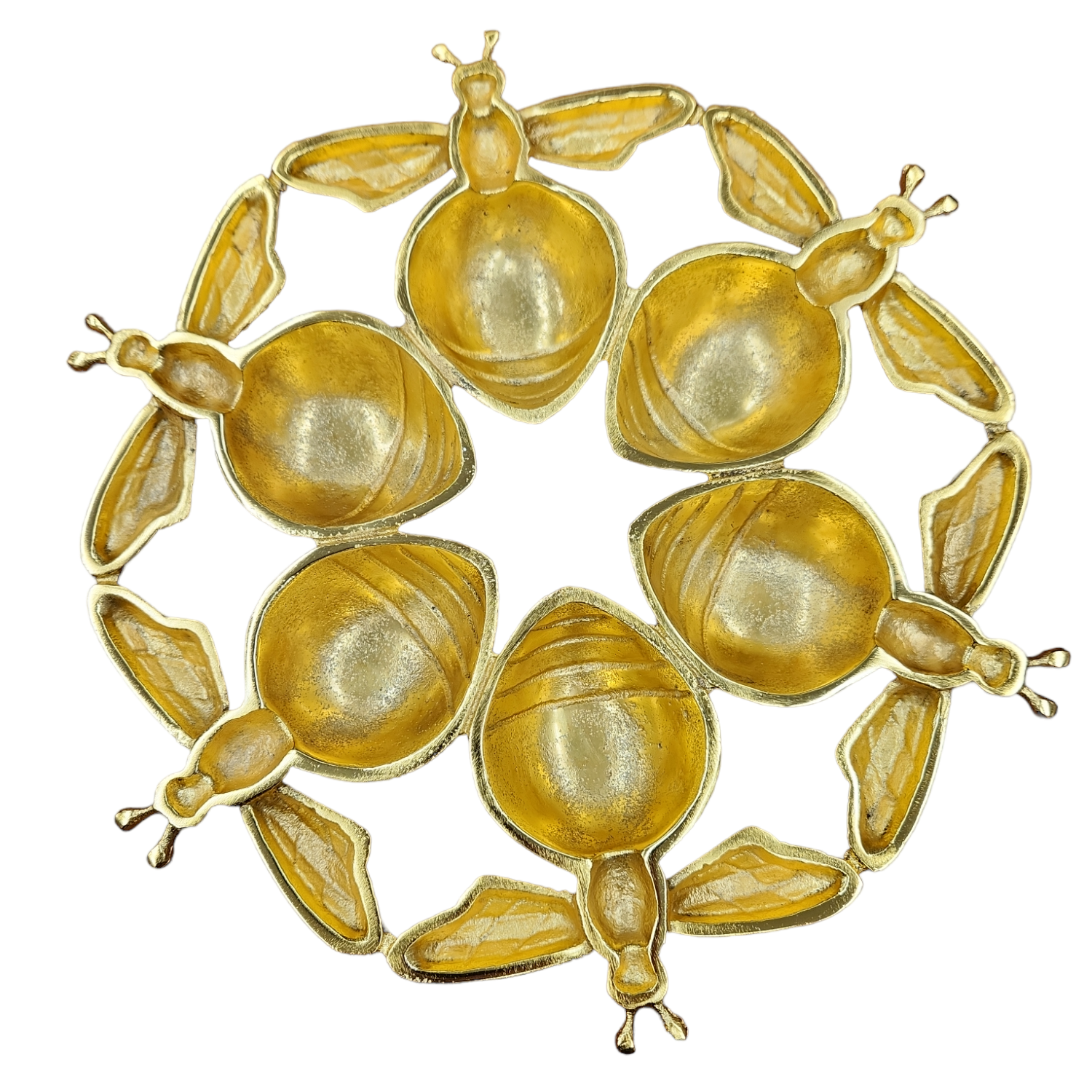 Six Sectional Simonim Tray - Gold outwards bees