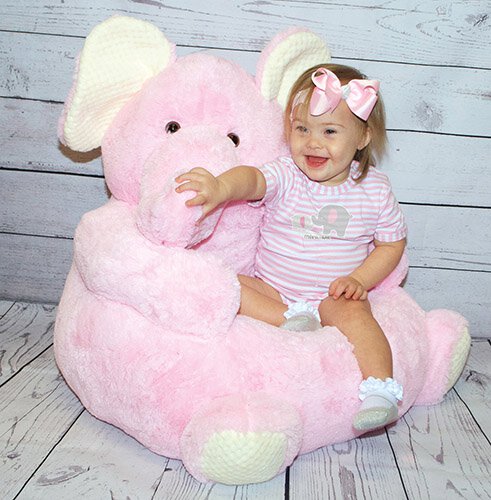Personalized Plush Chair Elephant Pink