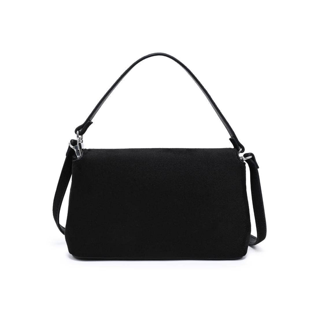 Vegan leather shoulder/crossbody bag - black