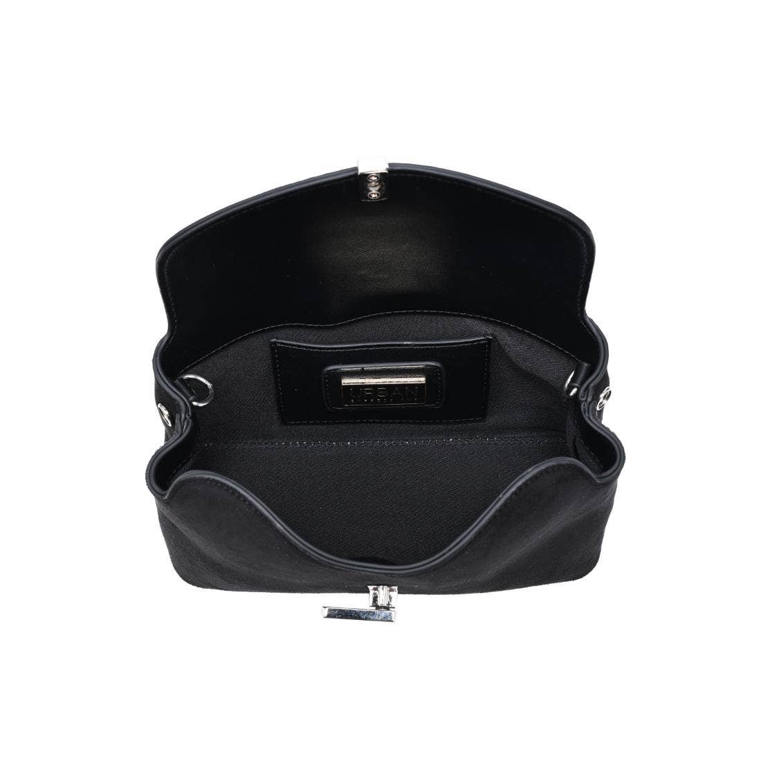 Vegan leather shoulder/crossbody bag - black