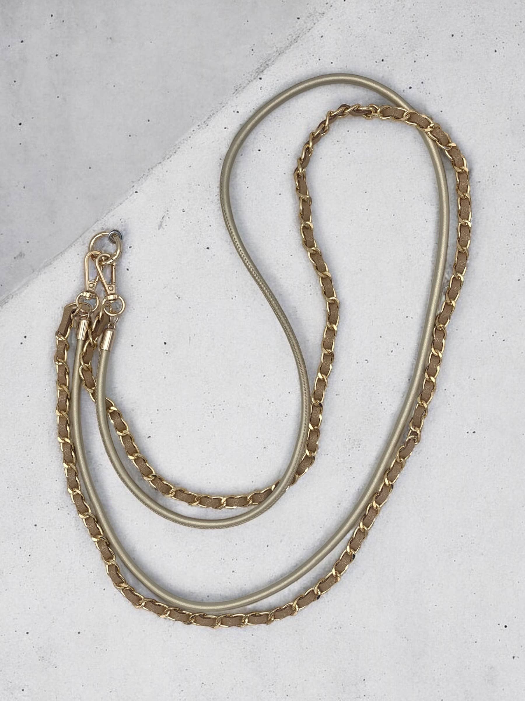 Double gold long phone strap
