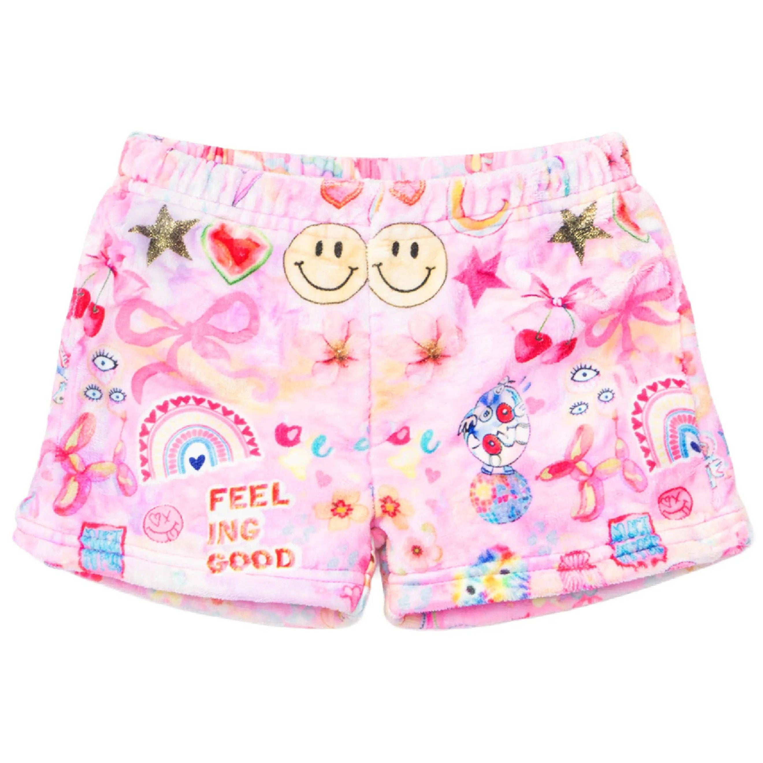 Plush Happy Collage Loungewear Shorts