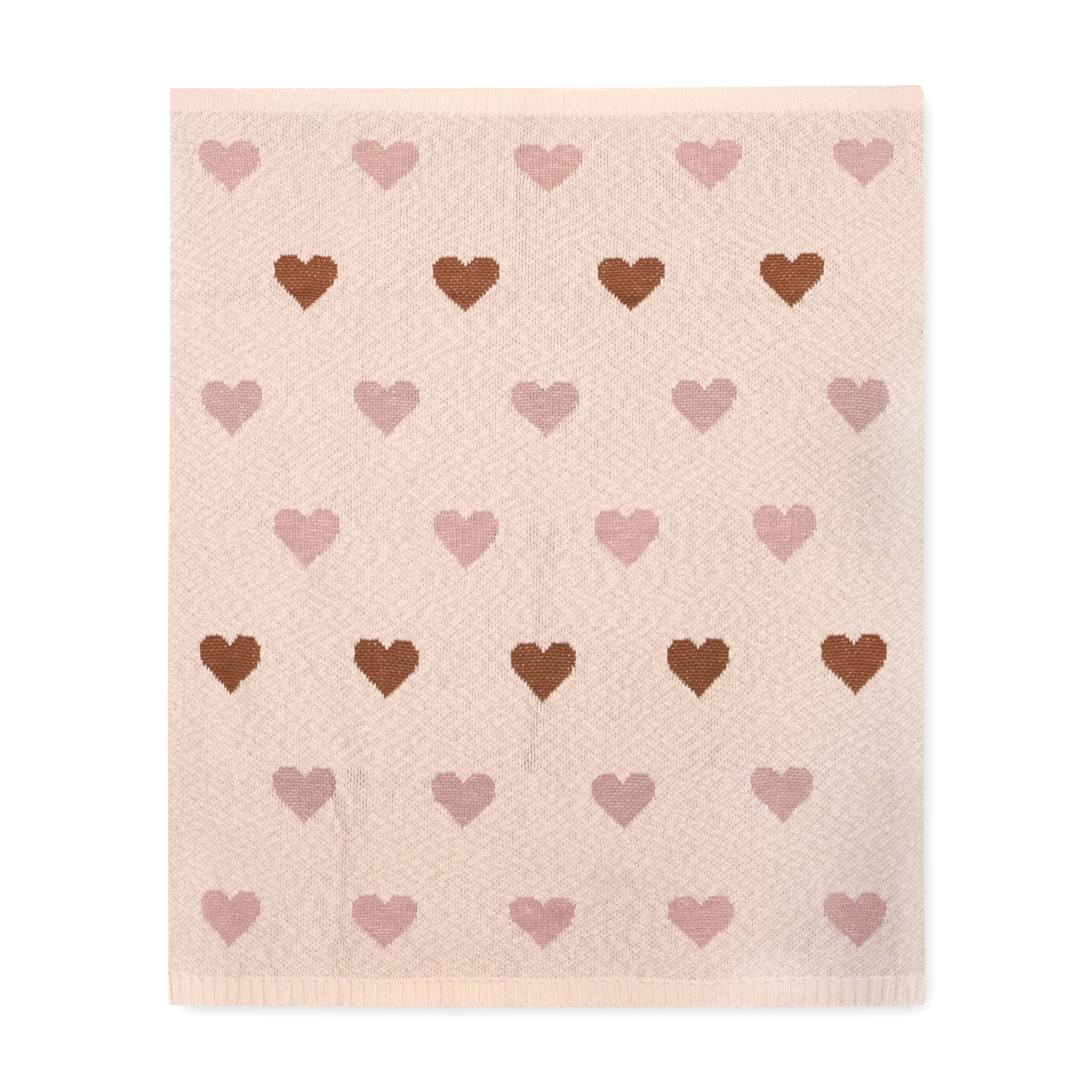 Personalized  Hearts - Organic Cotton Baby Blanket