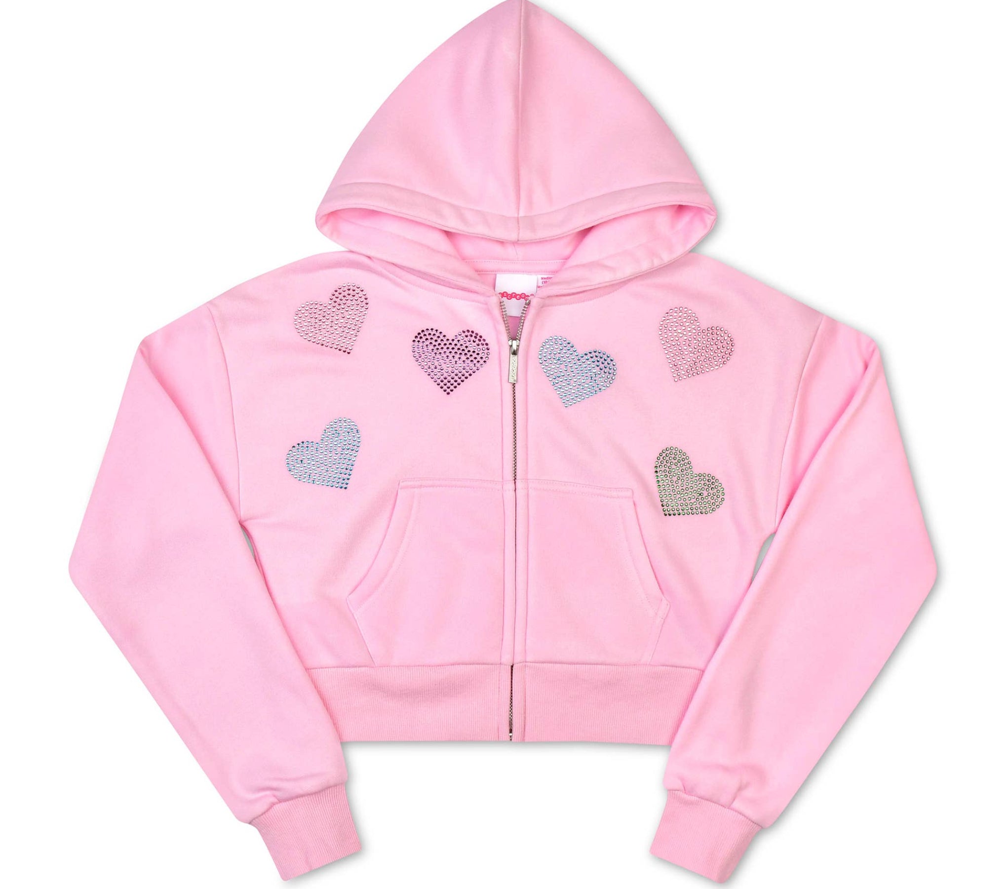 Sparkling Hearts Cropped Zip-up Sweatshirt