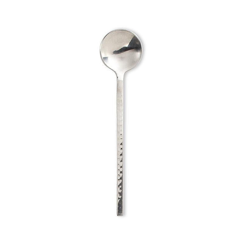 Small Spoon with Hammer Finish Handle - Set of 4