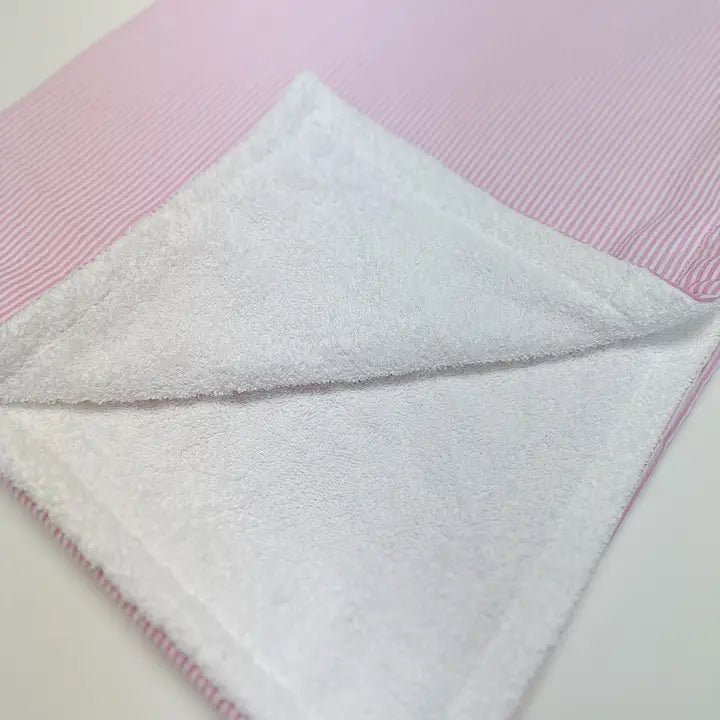 personalized Pink Seersucker toddler bath Towel