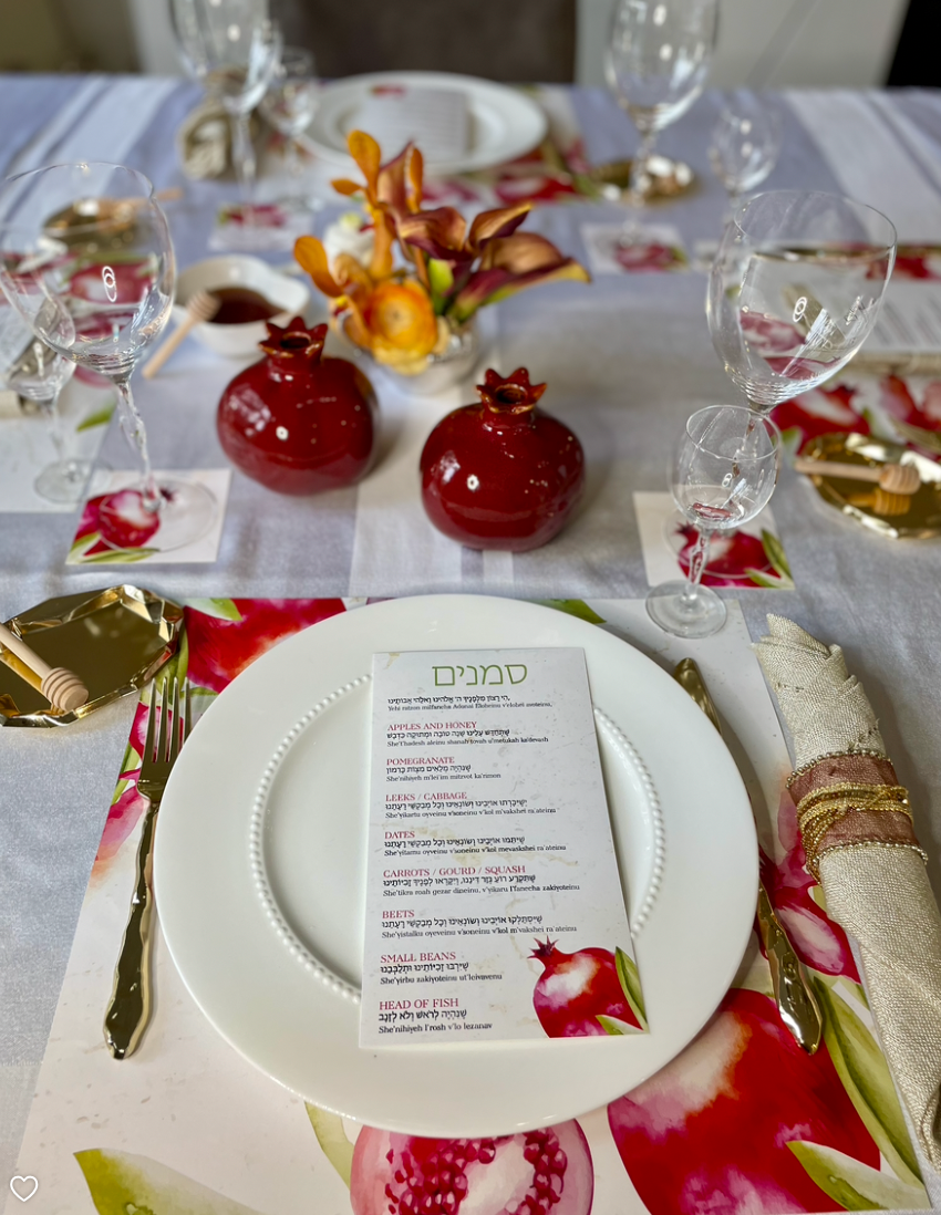 ROSH HASHANA PAPER PLACEMATS and coasters SET OF 12