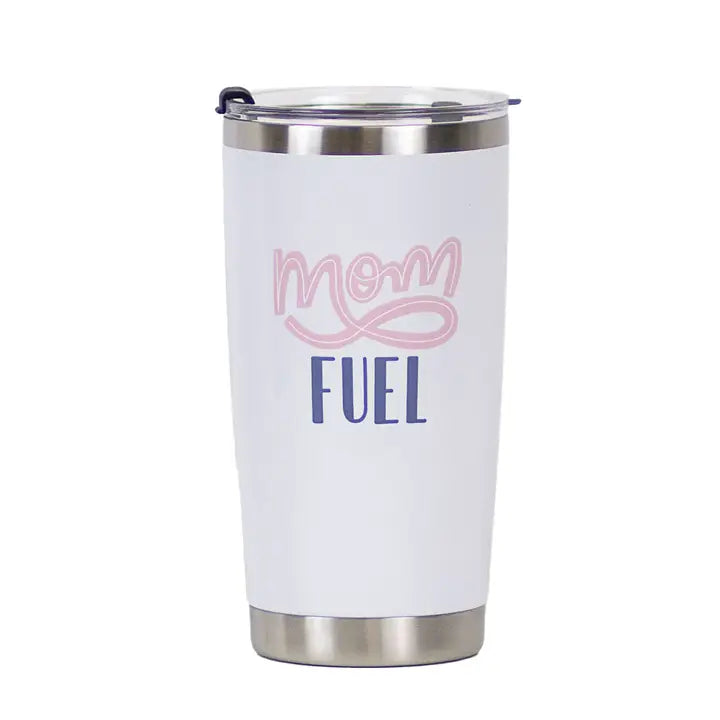 Mom Fuel Tumbler White/Pink/Berry