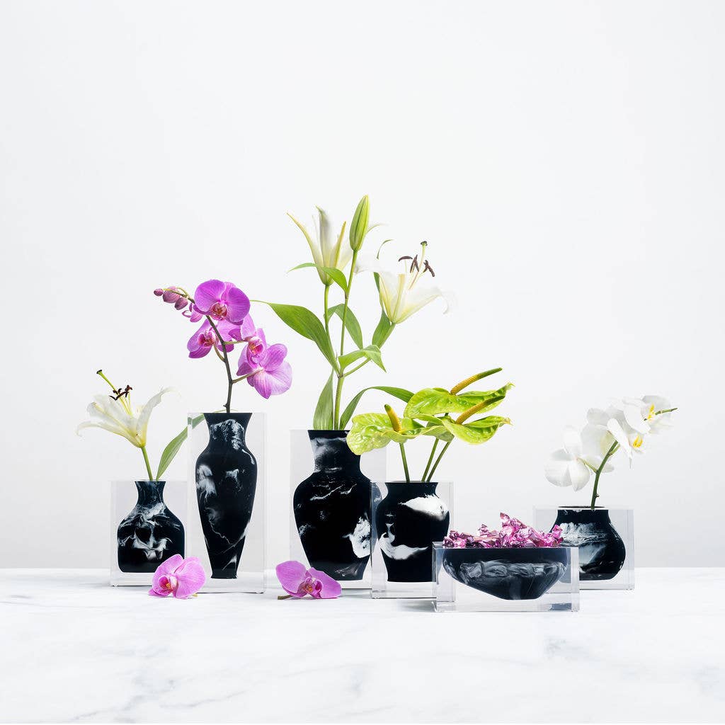 Hogan Bud Vase | Black Marble