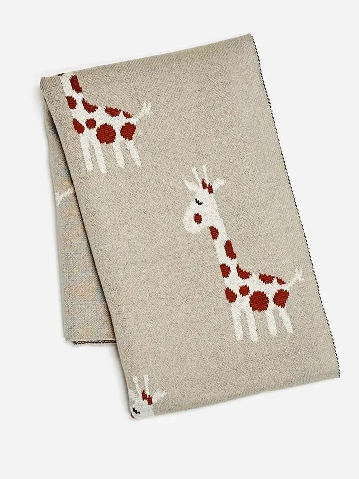 Personalized Giraffe - Organic Cotton Baby Blanket