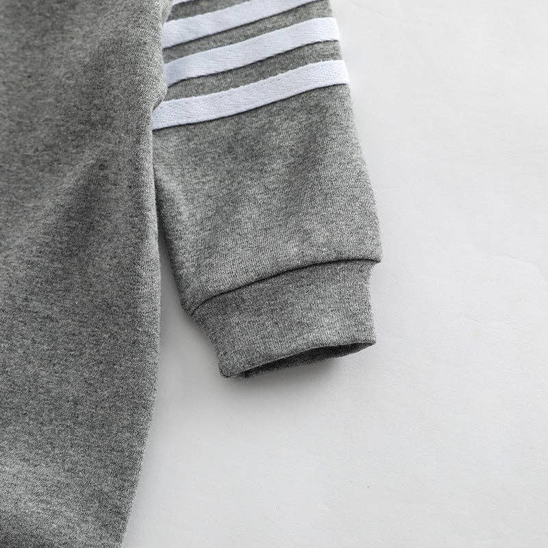 Side Striped Sleeve High Elastic Cotton Jumper
