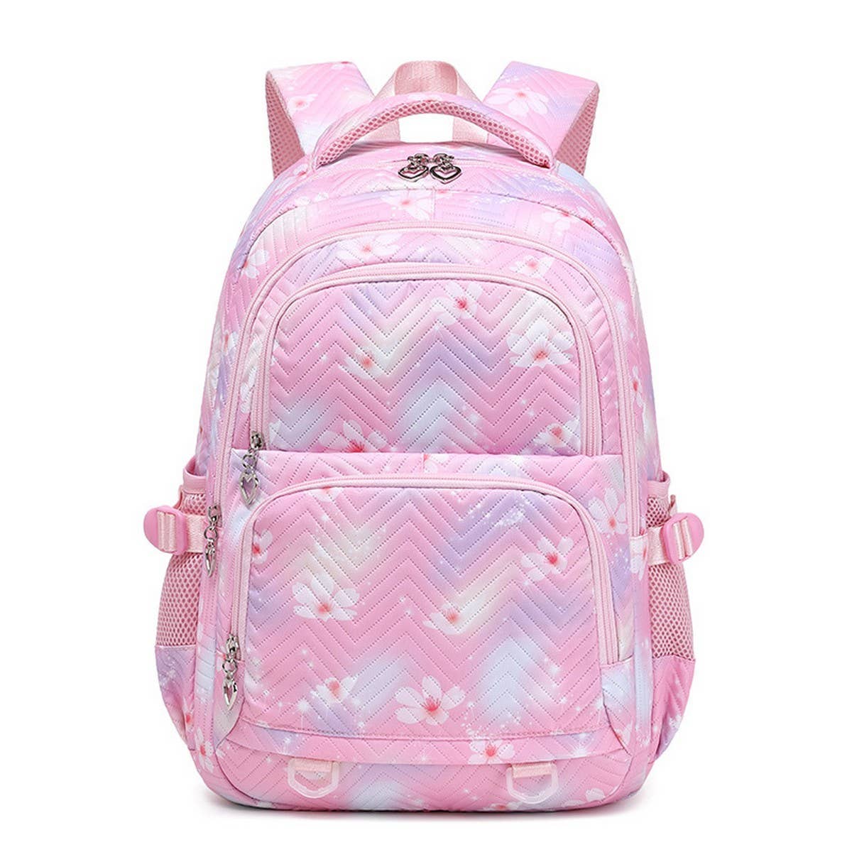 Waterproof quilted backpack - floral