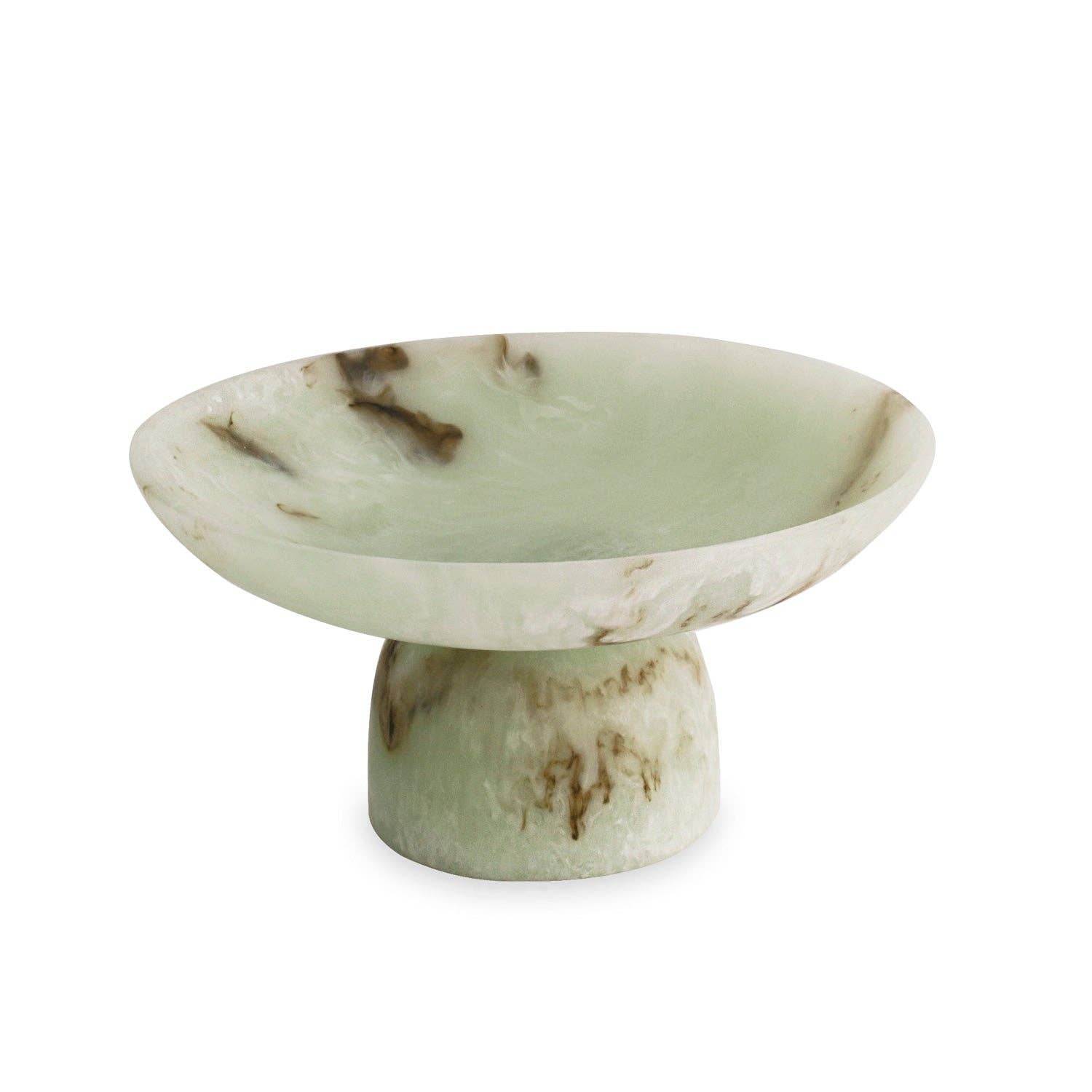 RESIN Giada Medium Pedestal - Jade Swirl