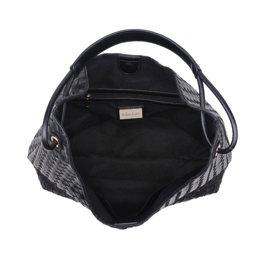 Woven U-shaped Hobo - black
