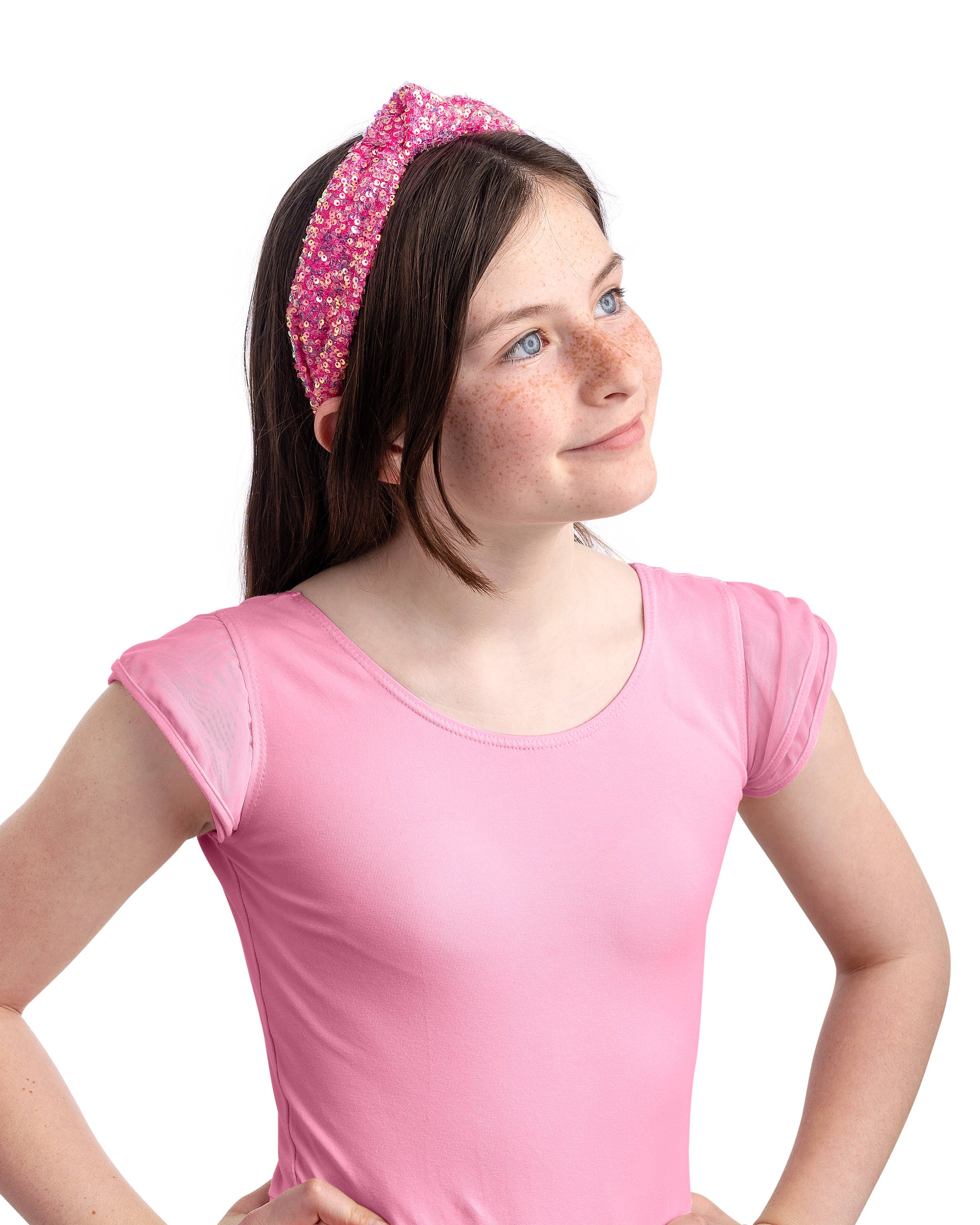 Hot Pink Sequin Glinda Sparkle Girls Knot Fashion Headband