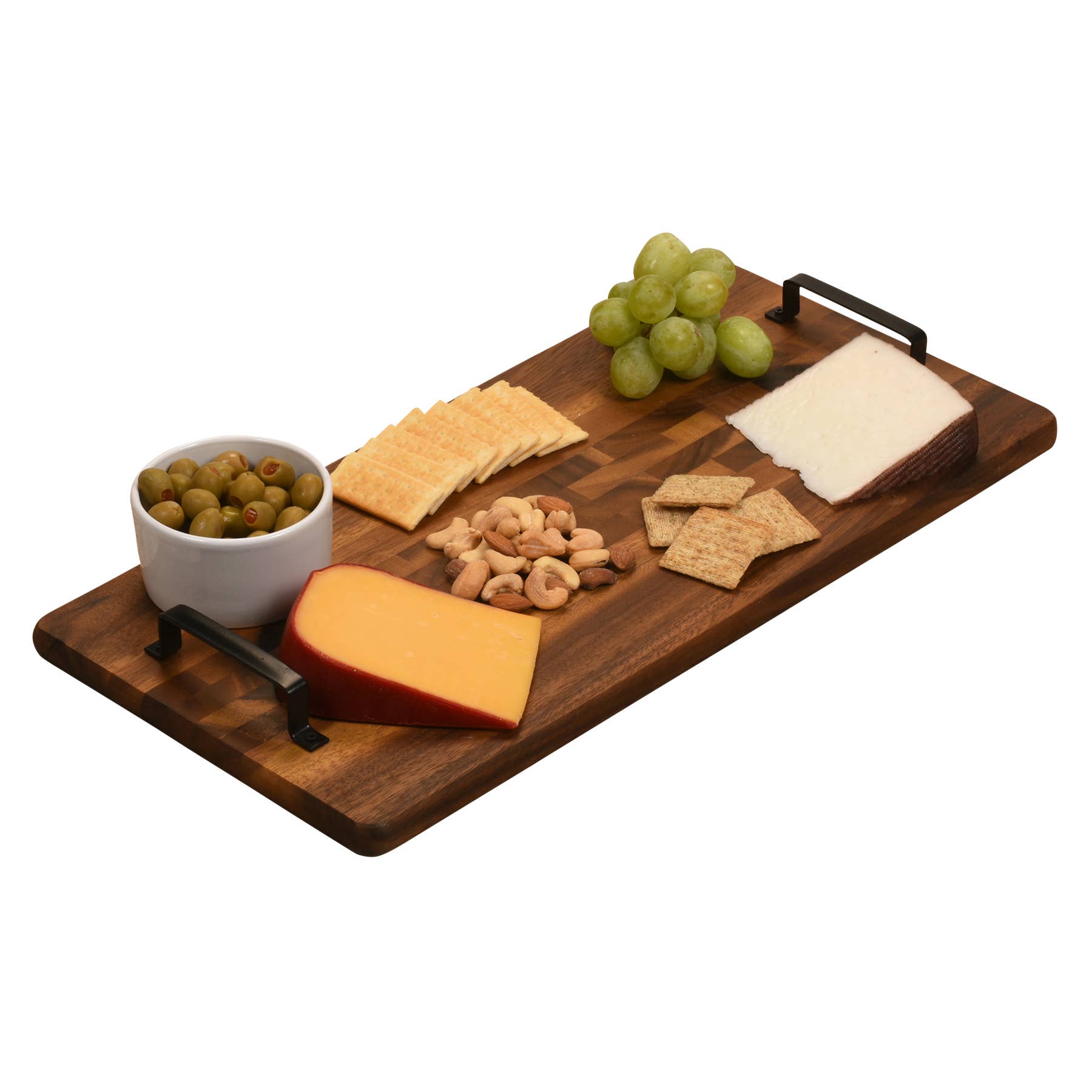 Plateau en bois avec poignée en métal - Grand