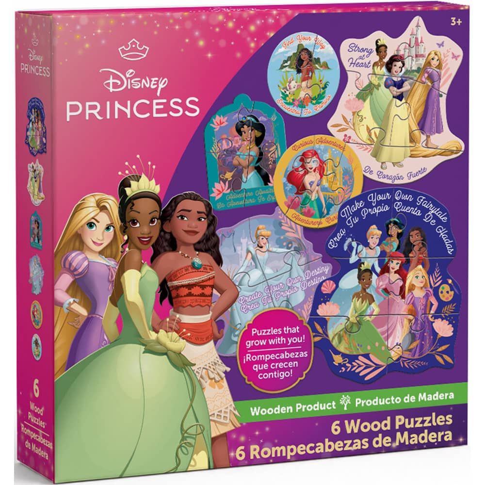 Disney - Princesss 6-Pack Wood Shaped Puzzles