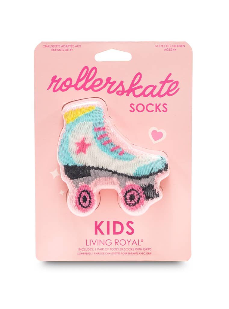 3D Packaged Crew Socks - Roller Skate - Pink