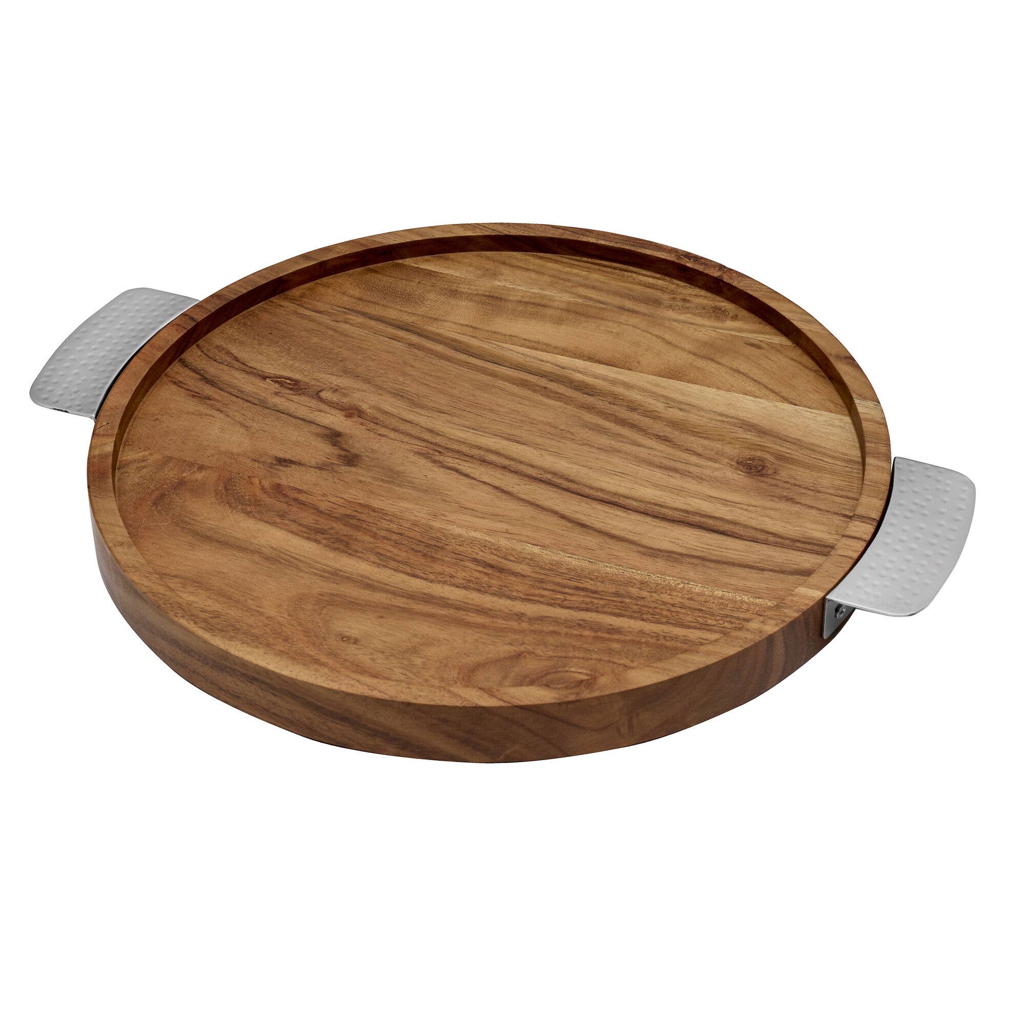 Round Acacia Wood Tray