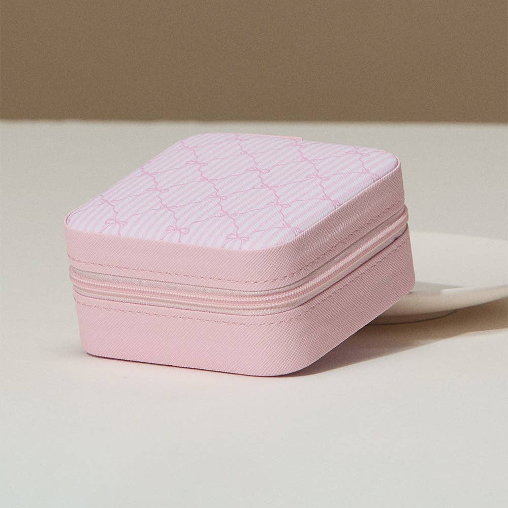 Pink Bow Portable Jewelry Box