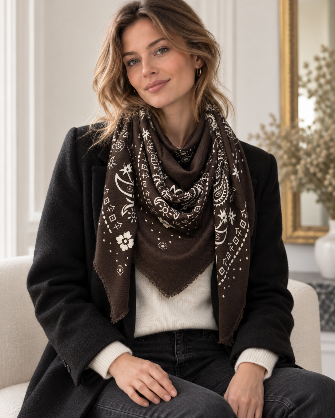 Large Woolen Paisley Square