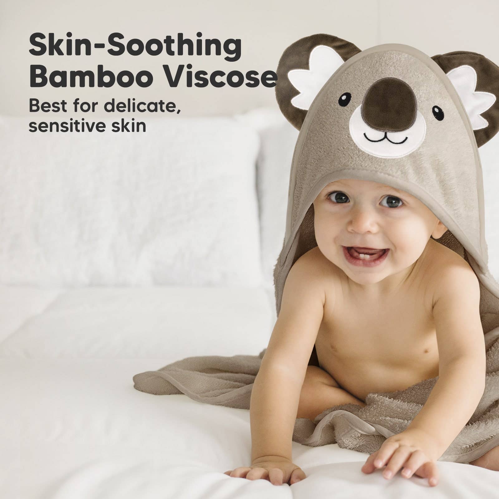 Personalized Cotton Bamboo Hooded Towel - Koala