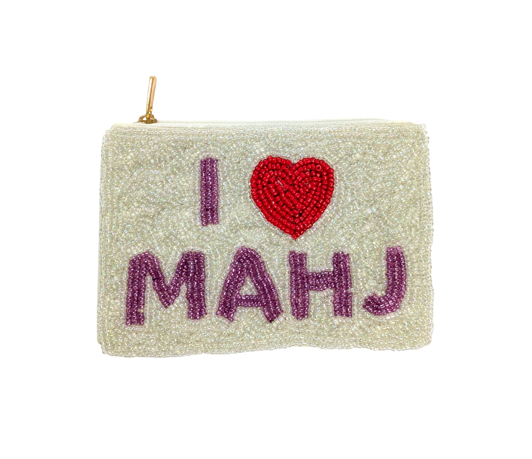 Ladies Mahjong Beaded Coin Purse
