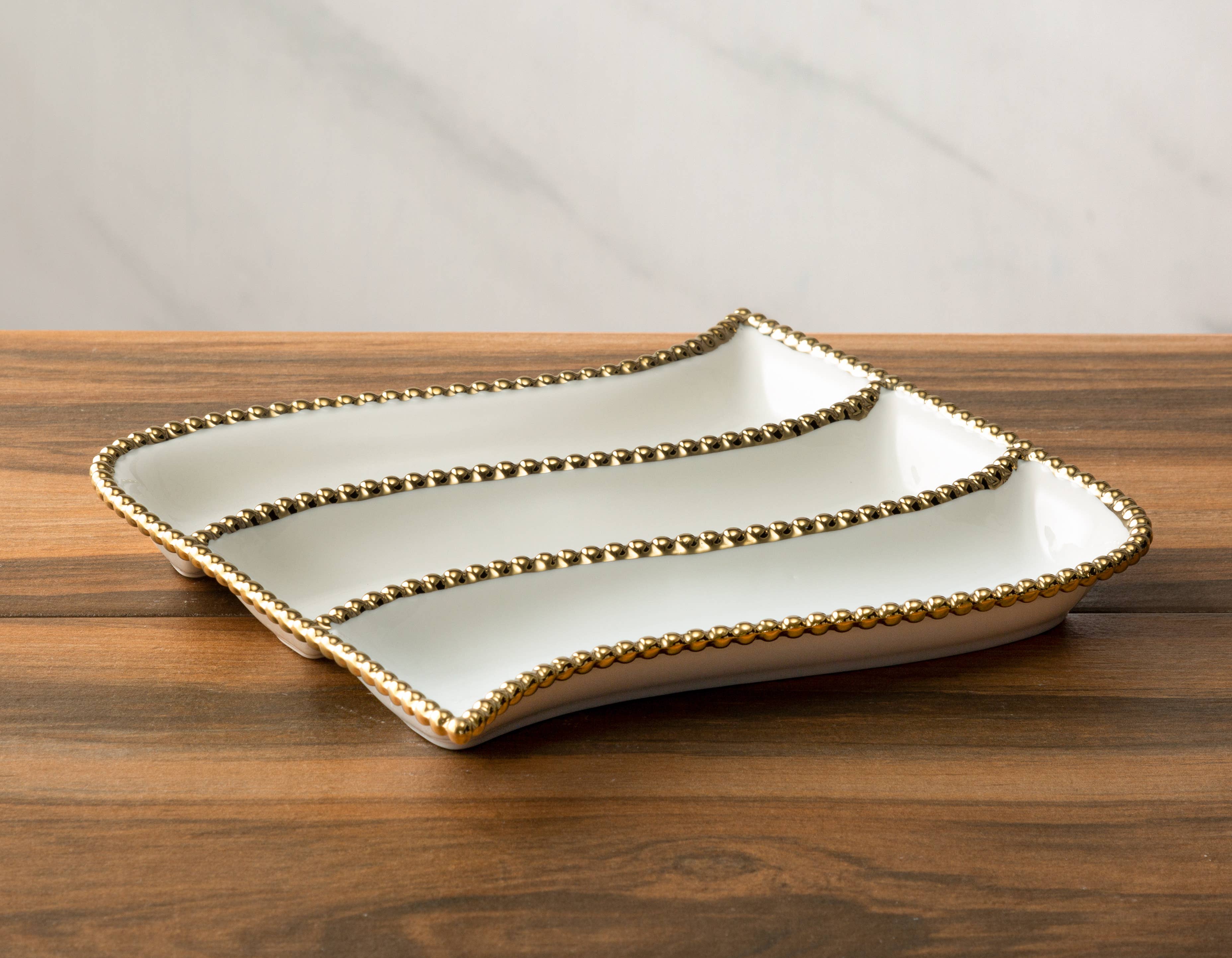 White Porcelain 3 Divider Dish