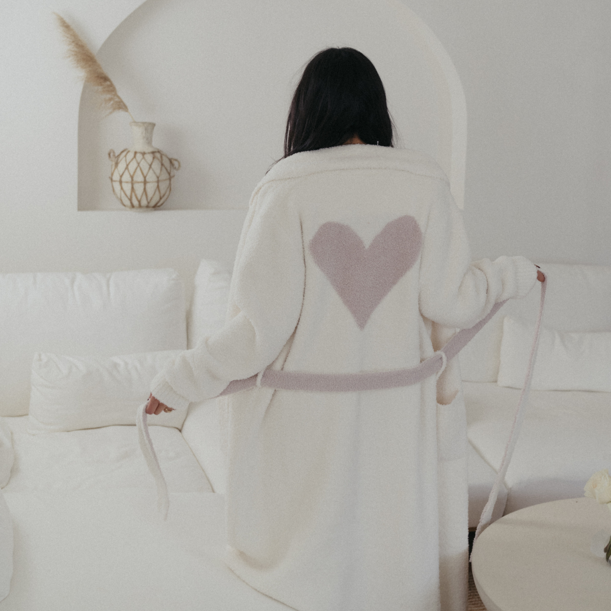 Heart Luxe Robe - Cream/Sand