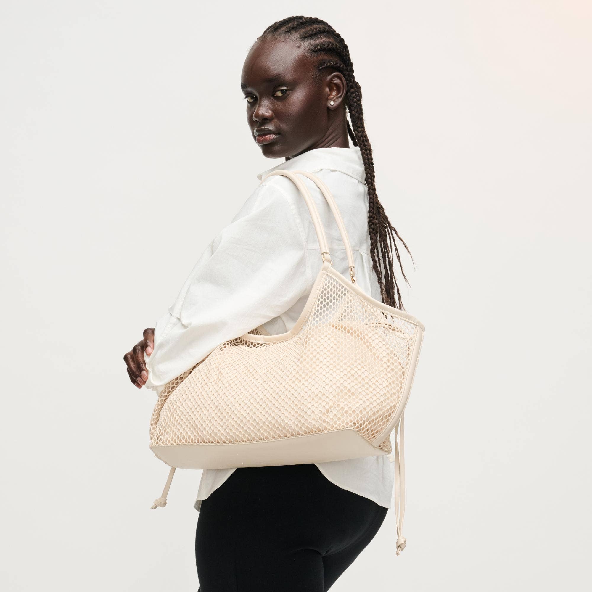 Sac cabas en filet - ivoire