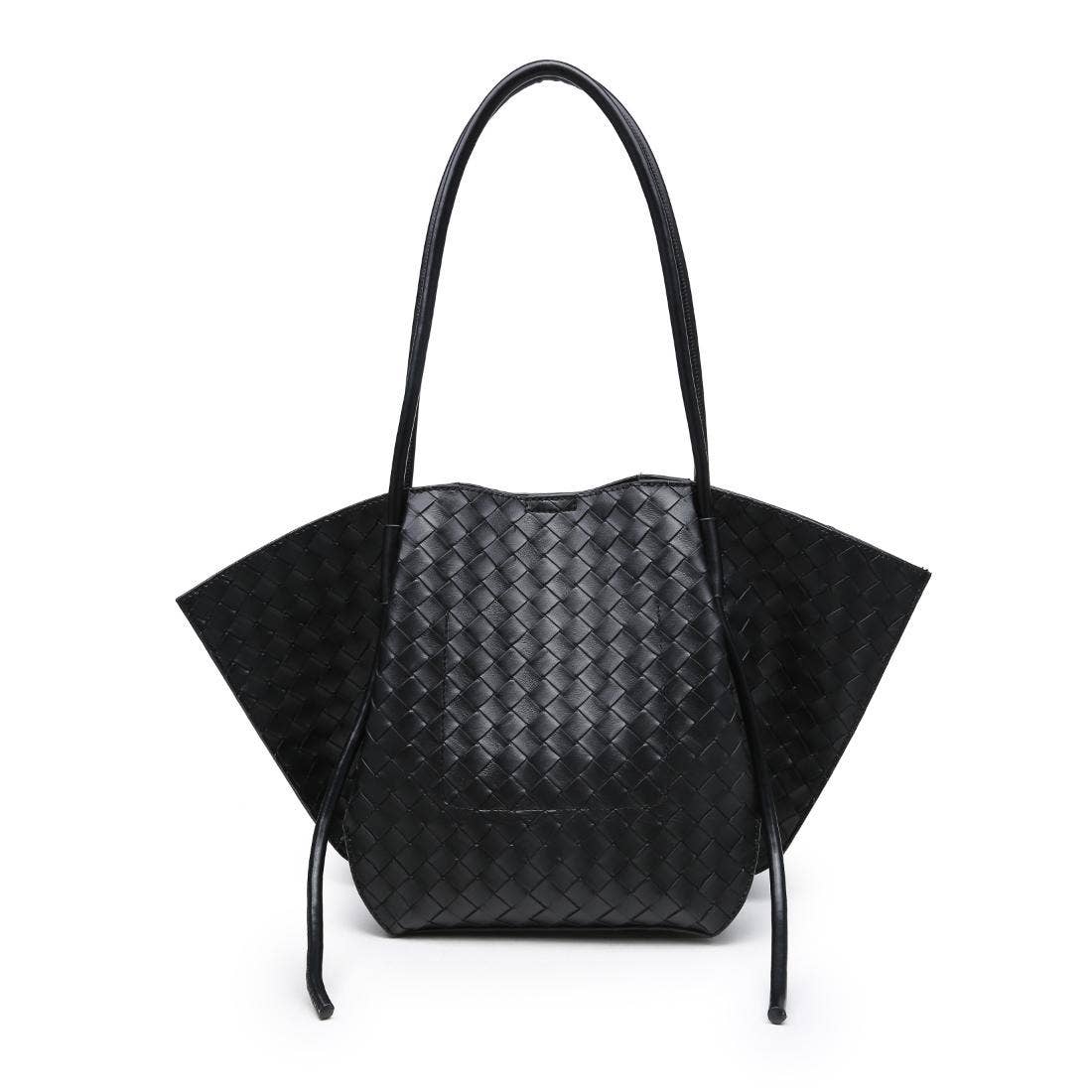 Sculpted Woven Tote - Black