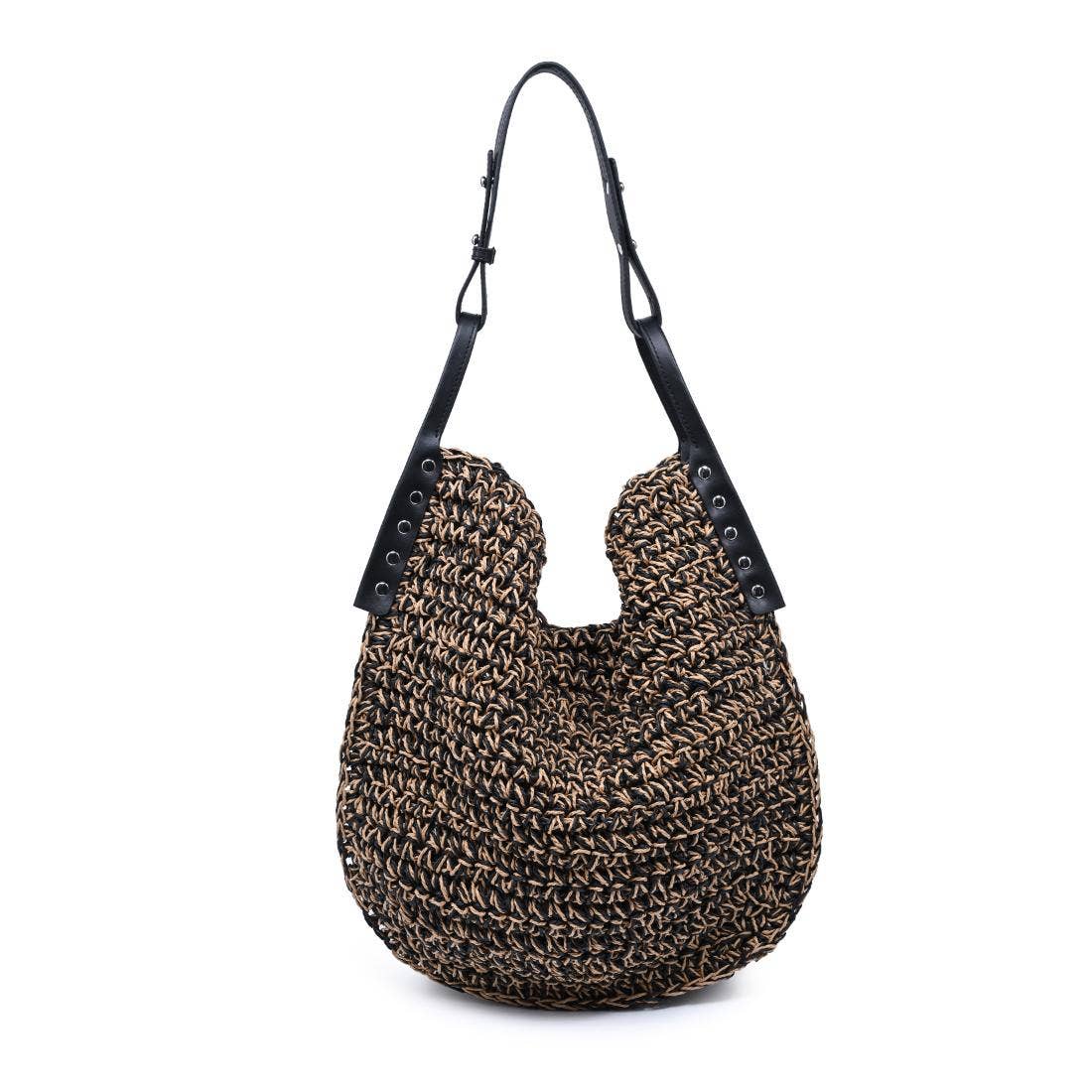 Slouchy raffia Hobo